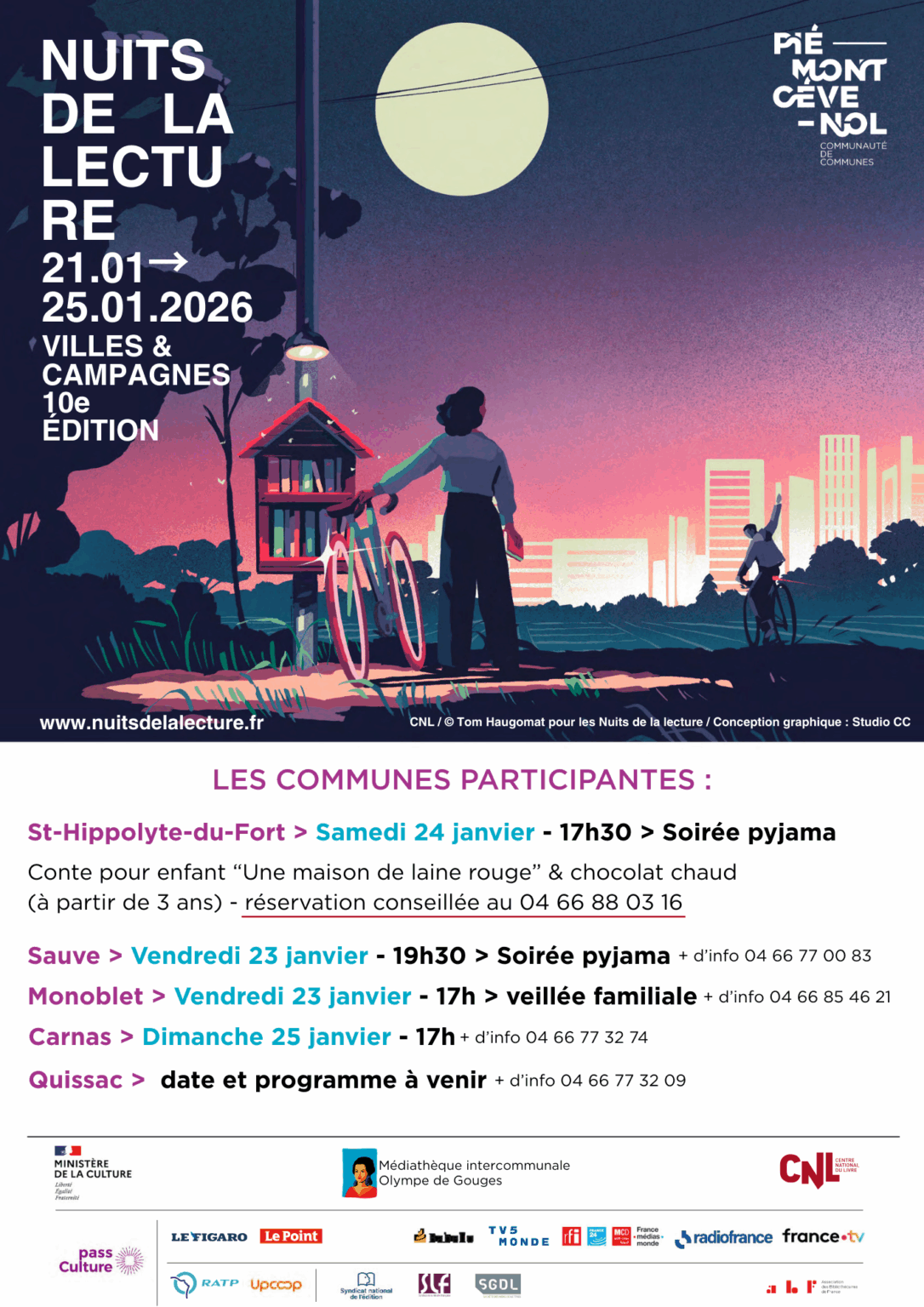 La nuit de la lecture : 21 au 25 janvier 2026 - Ville de Sauve :Ville ...